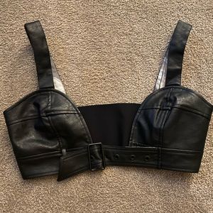 Shein Faux Leather Bralette